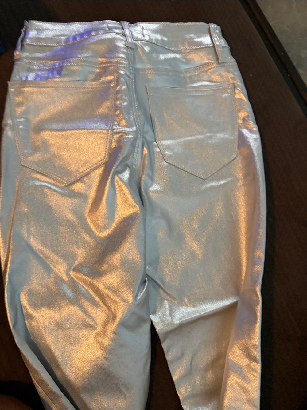 Fashion Nova Metallic Silver High-Waist Pants - Picture 4 of 5